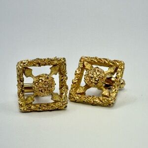 Christian Dior Vintage Gold Nugget Cufflinks